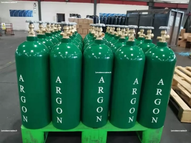 bouteilles d'argon, d'azote, de dioxyde de carbone, d'oxygène