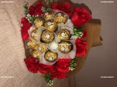 bouquet de chocolat et fleurs