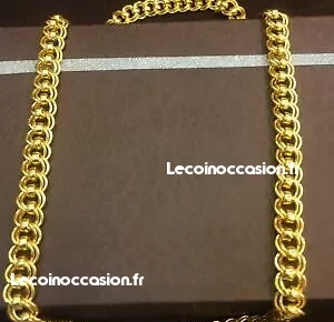 collier de chaîne unisexe lourd fait à la main vintage dubai, or