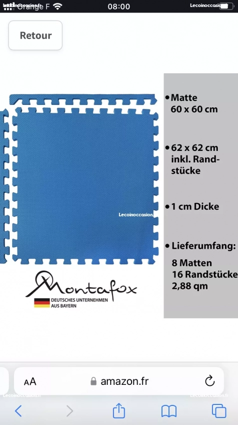 Tapis puzzle dalle bleu 60 x 60 (5.8m2)