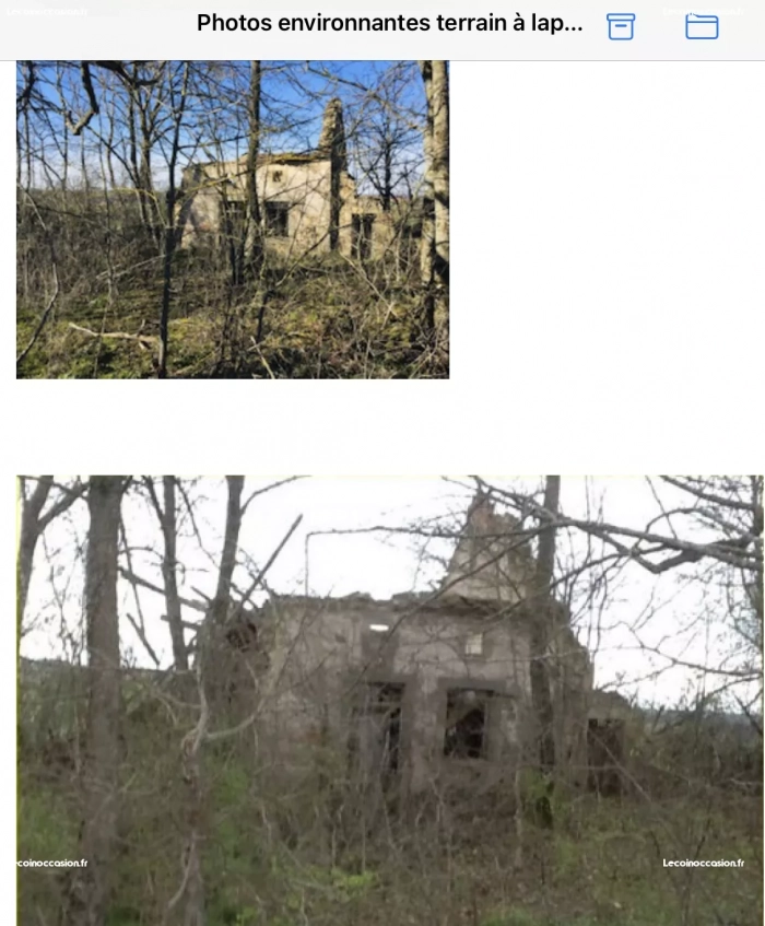 Vente de terrain avec maison en ruines